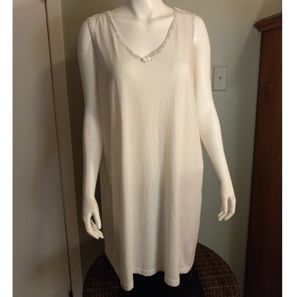 Carole Hochman Polka Dot Nightgown Cozycore Sleep Lounge Dress Sz XL Comfort - Picture 2 of 11